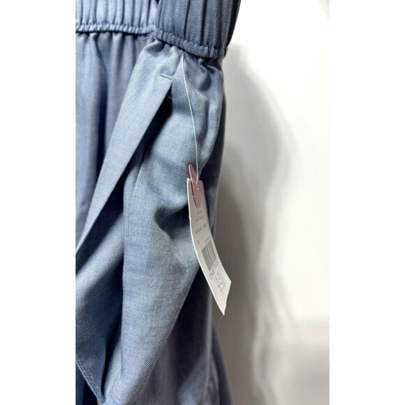 Women's Long Flowy Maxi Skirt Blue Denim Like Size XL, New w/ Elastic Waistband - Picture 4 of 9